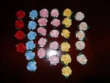 (31)  Satin Ribbon Carnation Appliques, 1-1/2"