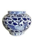 Superb Chinese Yuan Style  Vase W/Peonies /Phoenix  Flowers 11" H