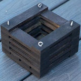 121. Salvaged Ebonized Black Walnut Wood Hanging Basket Planter for Orchids, Bromeliads, Ferns, Cacti, Other Epiphytes and Succulents