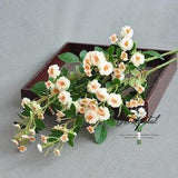 1stem silk multi-head Mini roses For Bridal Bouquets, Bridesmaids bouquets, home decoration,champagne silk roses