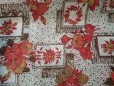 Fabric VTG NEW Retro 70s 60s deep Orange Trumpet Flowers Lily 44 x 2 Yards