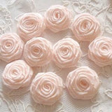 10 Handmade Ribbon Roses (1-1/4 inches) In Sideshow Rose And Over 150 Colors To Choose MY-636-105 Ready To Ship