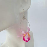 Orchid Earrings Flower Pink Flowers Floral Statement as Bride, Floral, Boho, Flower Jewelry, Flower Jewelry