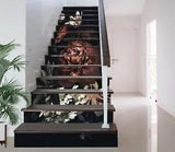 3D Peony Flowers 8503 Stair Risers Decoration Photo Mural Decal Wallpaper Rom