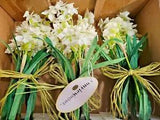 Set of 3 Artificial Faux Lily Flowers Plants with Ceramic Pots French Country