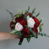 Bridal Bouquet,Bridesmaids bouquet,Burgundy blush pink bouquet,Boho wedding,Burgundy flowers,Dark red rose bouquet,Silk bridal bouquet