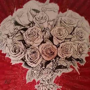 Original painting of a bouquet of roses.Love lies bleeding by an Elton John song.Available as a limited edition