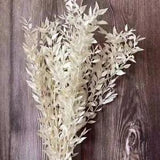 Natural Dried White Fugui Leaves Branch Flowers Bouquet Wedding Home Decorations