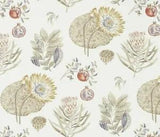 SANDERSON CURTAIN FABRIC DESIGN  "Lily bank" 1.3 METRES SEPIA/MULTI LINEN BLEND
