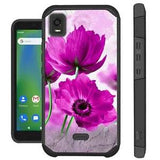 FUSION Case For Cricket Vision Plus 2022 Hybrid Phone Cover PINK PEONY FLOWER