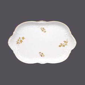 Rosenthal Gold Bouquet Chateau Fleurs lugged platter. Classic Rose Porcelain made in Germany. Gold trim.