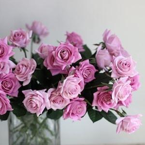 Purple Mauve Real Touch Roses, High Quality Artificial Flower, DIY Floral | Wedding/Home/Kitchen Decoration | Gifts, DIY Bouquet/Centerpiece