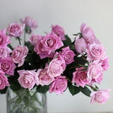Purple Mauve Real Touch Roses, High Quality Artificial Flower, DIY Floral | Wedding/Home/Kitchen Decoration | Gifts, DIY Bouquet/Centerpiece