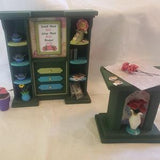 Dollhouse Miniatures Florist - Flower Shop Set - Shelf, Seeds, Roses, Shelf, Books - Doll Accessories and Furniture