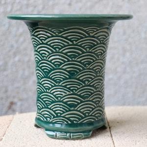 Neofinetia pot Green pot Orchid pot for Orchid planter for Flower pot Ceramic plant pot Orchid pots Tall pot ceramic Gift for grandmother