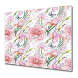 Tempered Glass Worktop Saver Peonies flowers Floral art 60x52