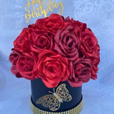 Ramo Buchon Box of Roses, Personalized Fake Flower Box, Any Occasion Gift, Forever Rose Bouquet, Artificial Floral Arrangement, Holiday Gift