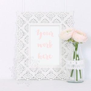 Empty White Frame, White frame, Styled stock photography, Frame mock up, Ranunculus bouquet, White frame mock up, PSD