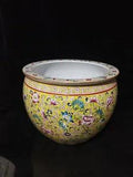 11.6" Antique qing dynasty kangxi mark Porcelain colour enamels peony flower pot