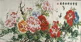 47"*24"Chinese Cloth Silk Embroidery Peony Flower Mural Painting Tapestry???????????????