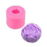 Peony Flower Clay Soap 3D Silicone Candle Molds Chocolate Cake Baking Mold 1pc S