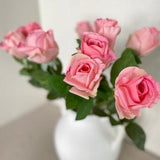 Real Touch Rose Stem - High Quality Artificial Flower / DIY Floral / Wedding / Home Decoration / Gifts / Pink