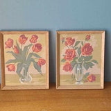 Roses Paint By Numbers, Framed, Set of Two (2) | vintage, retro, flowers
