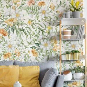 Vintage Floral Wallpaper, Botanical Art, Plants Print, Floral Wallpaper, Farmhouse Decor, Livingroom Decor, Wall Print, Wall Decor #145