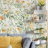Vintage Floral Wallpaper, Botanical Art, Plants Print, Floral Wallpaper, Farmhouse Decor, Livingroom Decor, Wall Print, Wall Decor #145