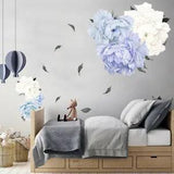 DIY Flower Blue White Peony PVC Vinyl Removable Nursery Mural Decal Wall Sticker