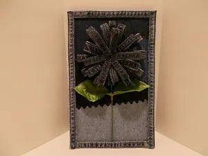 Handmade Denim Seams Zipper Flower Recycled Denim Wall Art - Denim D???cor