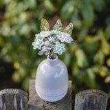 Grey Glitter Glass Flowers with Grey Ceramic Vase