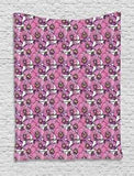 Watercolor Flowers Tapestry Wall Hanging Decoration for Room 2 Sizes Available