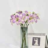 Artificial Daylily Stems with Buds, Fake Hemerocallis Flowers, Spring Rustic Wild Lily Craft, Home Floral Decor, Bloom for Bridal Bouquets