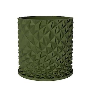 Planter Pot With Drainage, Avocado Green Knurl Design for Small and Large Plants [Water Plate Included] Outdoor and Indoor use Plant Pot