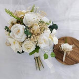 White  Bridal Bouquet, White Peony Bouquet,Dried Flowers  Bridal Bouquet,Bridal bouquet, Bridal accessories,Wedding bouquet