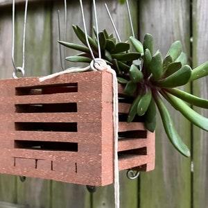 204. Salvaged Manufactured Decking Hanging Basket Planter for Orchids, Bromeliads, Ferns, Cacti, Other Epiphytes and Succulents