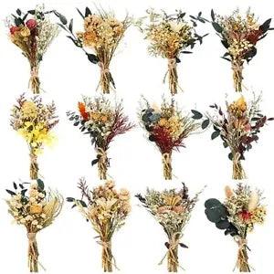 12 Pcs Boho Dried Flower Bouquet Mini Wedding Handmade Dry Flowers Decor for