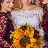 Burgundy and Sunflower Wedding Bouquets Burgundy Bridal Bouquet Bridesmaid Bouquet Burgundy Sunflower Bridal Bouquet Country Charm Wedding