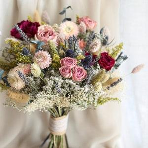 Dreaming Bridal Bouquet l Dried Roses Bouquet l Boho Bouquet