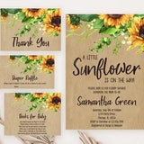 Editable Sunflower Baby Shower Invitation Bundle, Girl Rustic Sunflower Baby Shower Invite Set, Rustic Sunflower Baby Shower Invite, BBS229