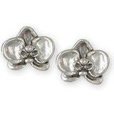 Orchid Jewelry Sterling Silver Orchid Earrings Handmade Flower Jewelry OR3-E