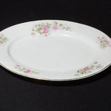 Antique Bavaria ZS&Co Zeh Scherzer hand painted platter serving plate 12.5" floral bouquet gold rim porcelain Germany chrysanthemum