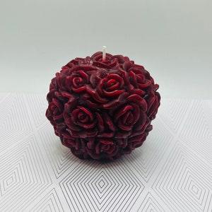 Rose Bouquet Scented Candle - Palm Wax (Pick Your Color/Scent)