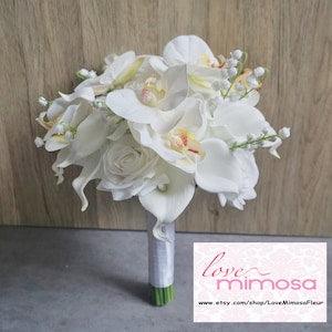 Bridal Bouquet, Silk Flower Bouquet, Calla Lily Bouquet, Orchid Bouquet, Bridesmaid Gifts, Wedding Flowers, Boho Wedding, Accessories