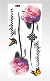 wholesale face decor 3D butterfly peony flower temporary tattoo