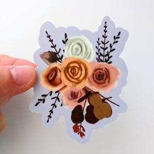 Floral Bouquet Sticker | Fall Bouquet Vinyl Sticker | For Water Bottles, Laptops, Journals