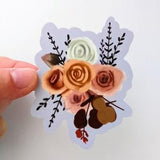 Floral Bouquet Sticker | Fall Bouquet Vinyl Sticker | For Water Bottles, Laptops, Journals