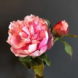 Large Pink Peonies with Bud, Realistic Artificial Luxury Faux Silk Peony Flowers