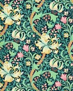 SANDERSON CURTAIN FABRIC DESIGN Golden Lily Velvet 1.1 METRES GALACTIC INK
